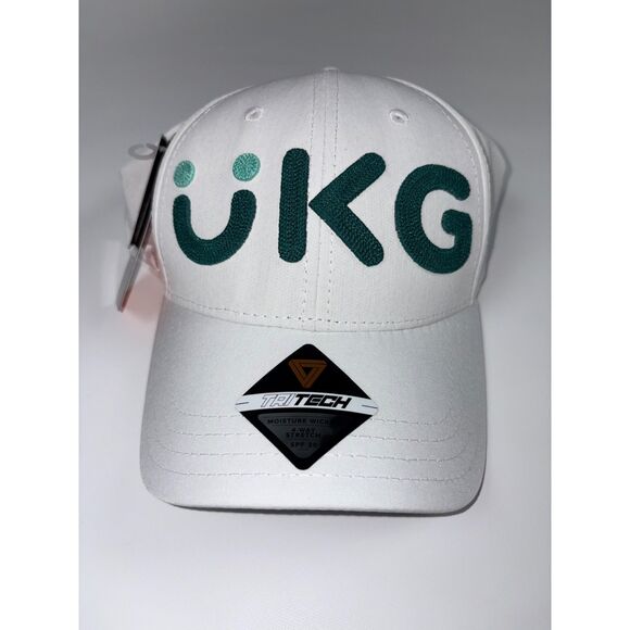 UKG Logo Hat White Tritech Moisture Wicking Cap NWT - Picture 1 of 3